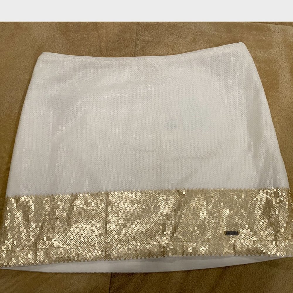 Hollister Sequin White/Gold Skirt NWT